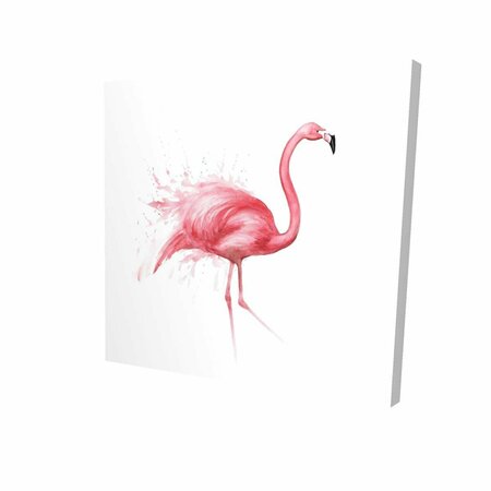 FONDO 32 x 32 in. Pink Flamingo Watercolor-Print on Canvas FO2790569